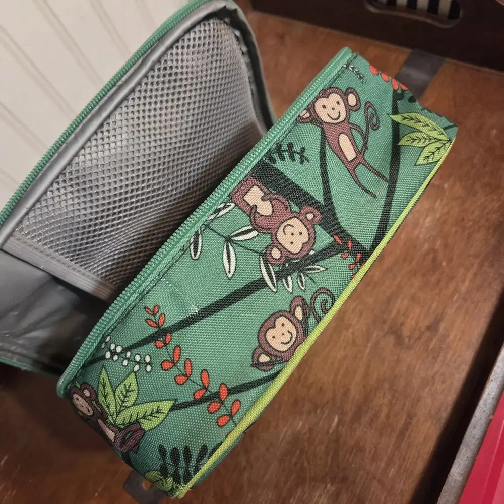 Cheeky Kids-Monkey- Children Insulated Lunch Bag Box - Inside Pocket-soft sided